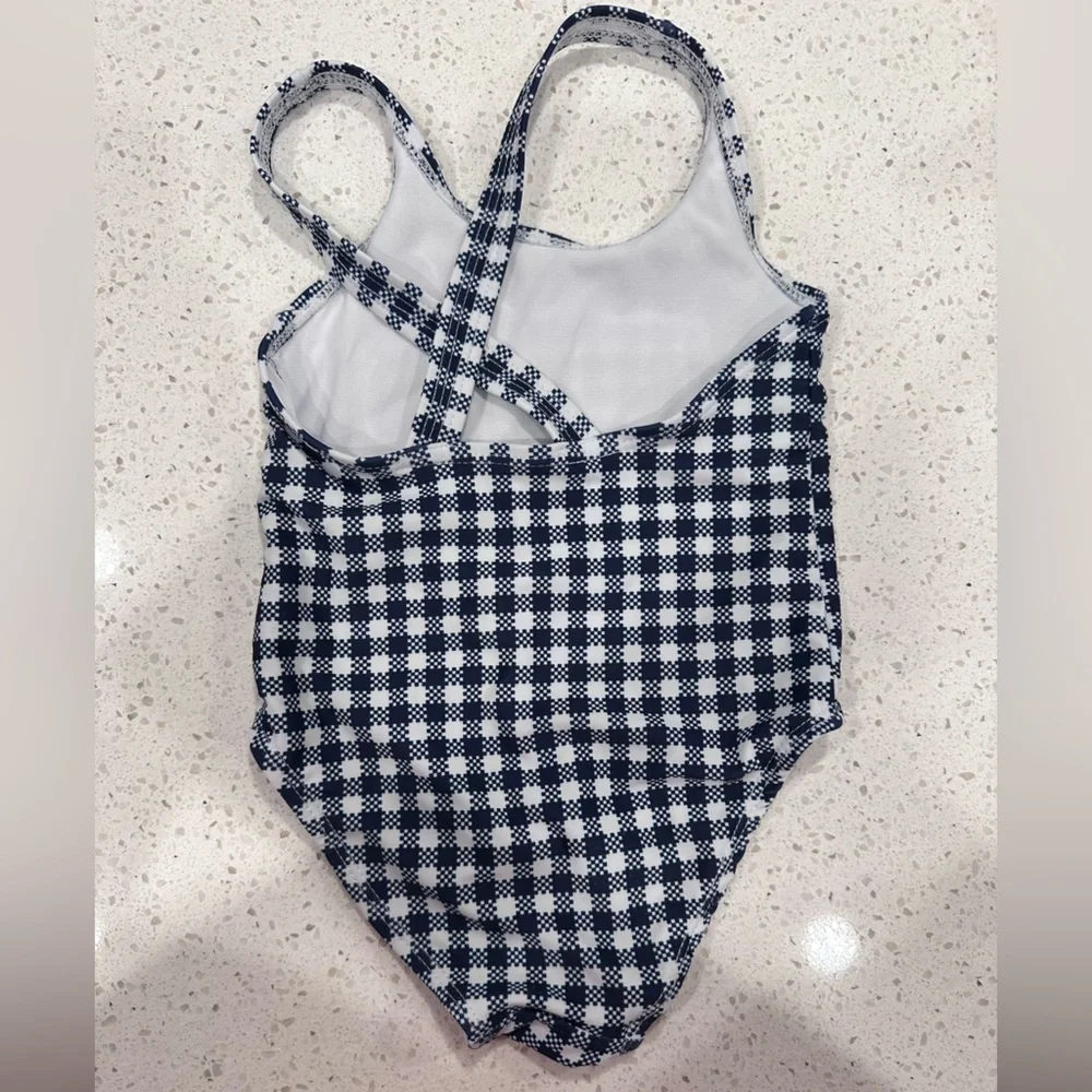 Disney Kids Swim One Piece - Navy and White Checkered